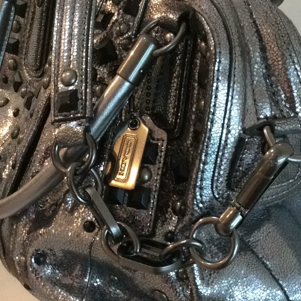 Coach Pewter Studded Bag - Picture 3 of 15